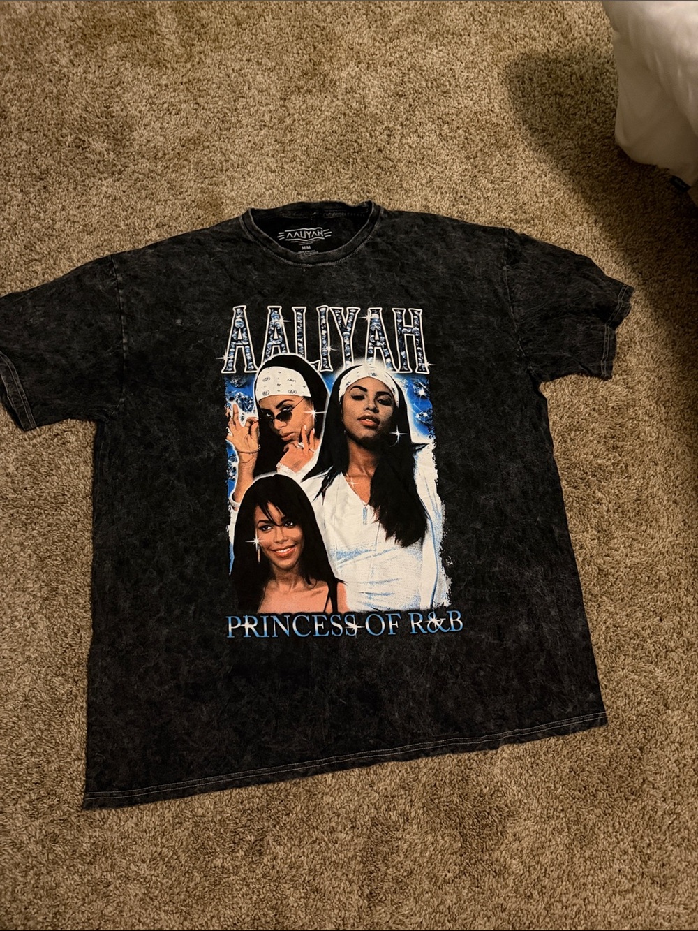 Aaliyah Black Graphic Tee - Princess of R&B